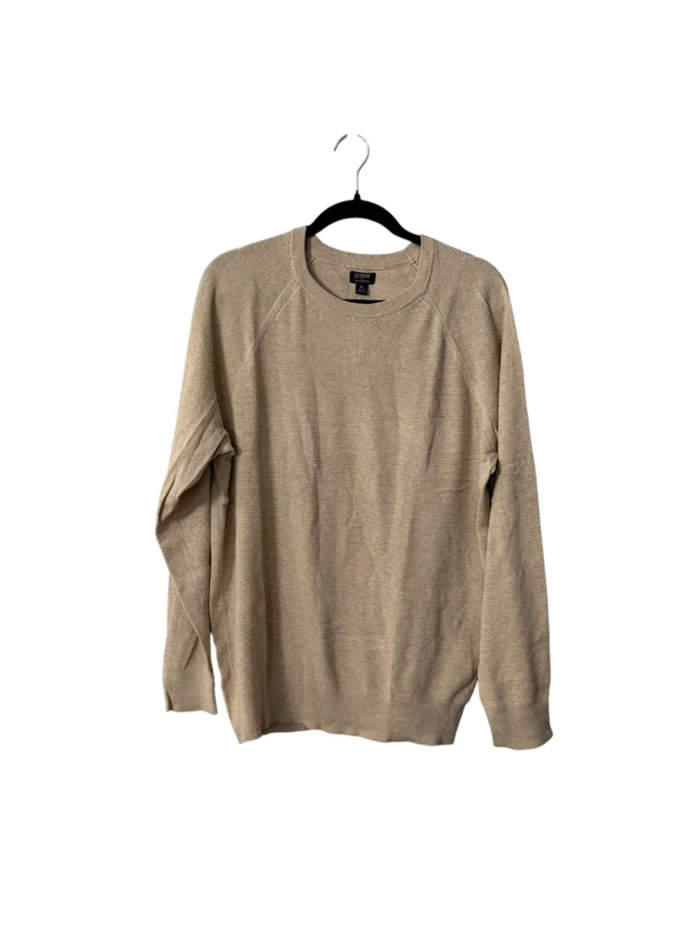 J. Crew Men’s Tan Long Sleeve 100% Cotton Knit Crewneck Sweater Sz XL NWT